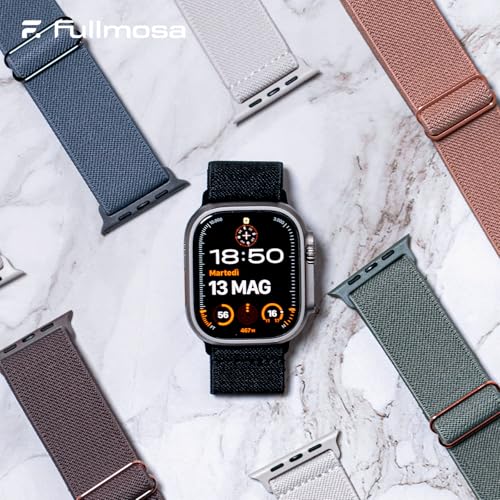 Fullmosa 4 Pack Correa Resistente al Agua Compatible con Apple Watch 40mm 41mm 38mm 42mm(S11 S10), Correa Nylon Elástico Deportiva para iWatch Se 3/2/1 Series 11 10 9 8 7 6 5 4 3 2 1 Para Mujer Hombre