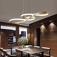 Modern Circular Led Chandelier, CraftThink 29.53" Adjustable Hanging Light Contemporary Ceiling Pendant Lighting,White Light Source