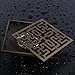Antique Brass Bathroom and Kitchen and Balcony Square Floor Shower Drain Waste Symmetry Engraving Copper Tee Ground Floor