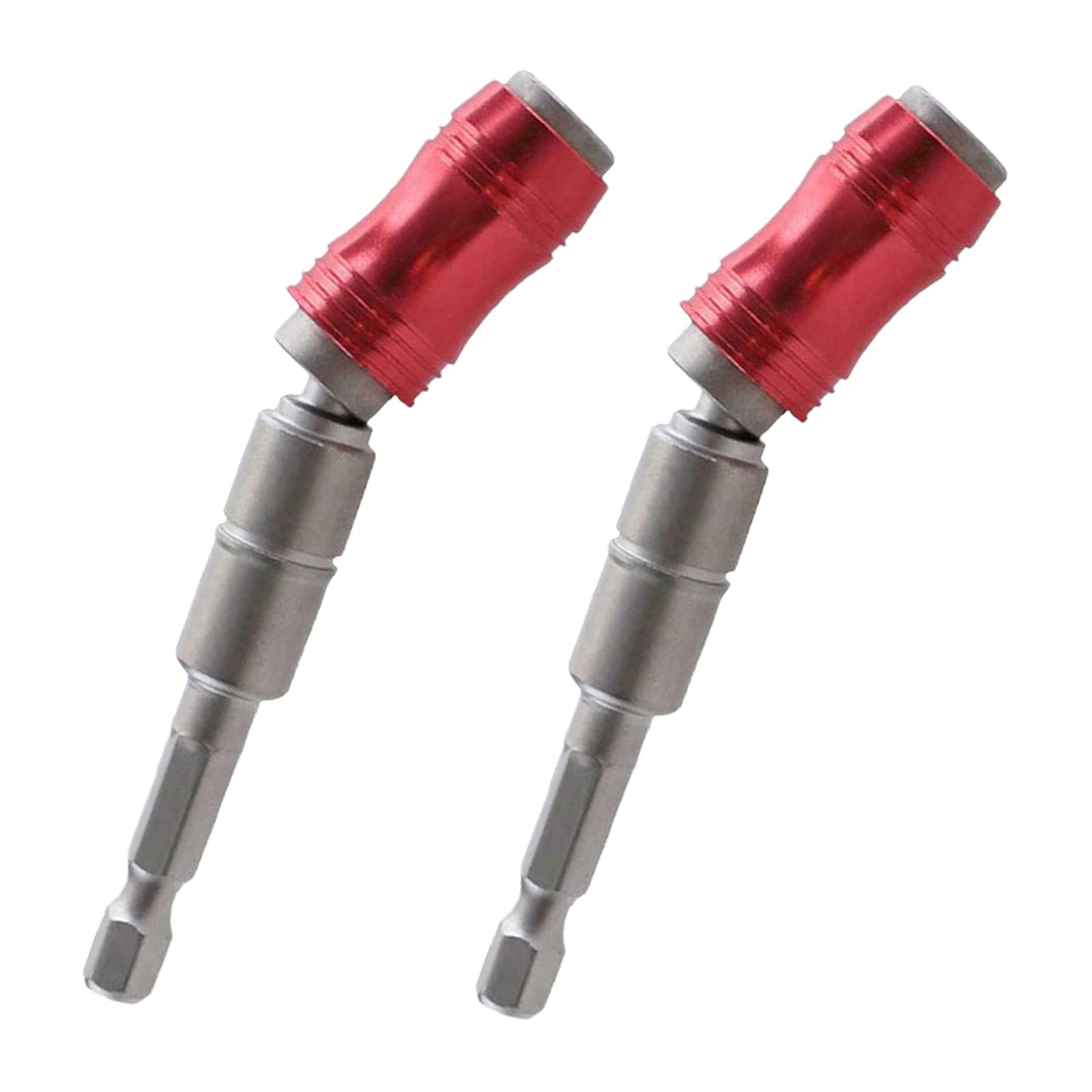 Kslogin 2pcs Drill Bit Tool Accessories Electrical Tools Magnetic Woodworking With Locking Pivot Adjustable Universal Screw, red