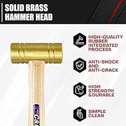 C&T 1LB Solid Brass Non-Sparking Hammer with