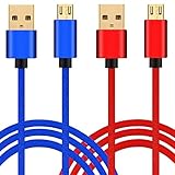 Nylon Braided PS4 Controller Charger Charging Cable, 2 Pack 10ft Data Sync Cord for Playstation 4/ DualShock 4/ PS4 Slim/ PS4 Pro/Xbox One/Xbox One S/Xbox One Elite/Xbox One X Controller