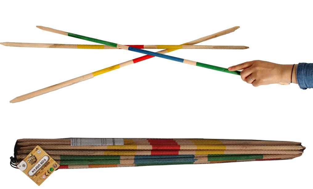 Les Zamibois PLANETE BOIS - Mikado Giant - FSC - 140787-2 to 6 Players - Multi-Coloured - Wood - Children's Game - Board Game - Skill Game - Outdoor Game - 80 cm x 1 cm - Ages 4+
