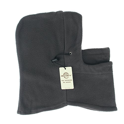 EOZY Unisex Adult Multi Use 6 in 1 Thermal Warm Fleece Balaclava Hood Full Face Mask Hat Grey