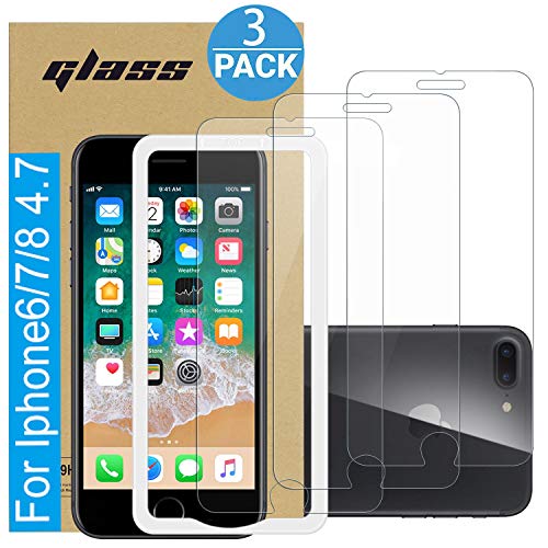 Amuoc Compatible with iPhone 7/7S Screen Protector | iPhone 8/8S Screen Protector |iPhone 6/6S Screen Protector, Tempered Glass Film for Apple iPhone 6/7 /8/6S/7S/8S 3-Pack Clear