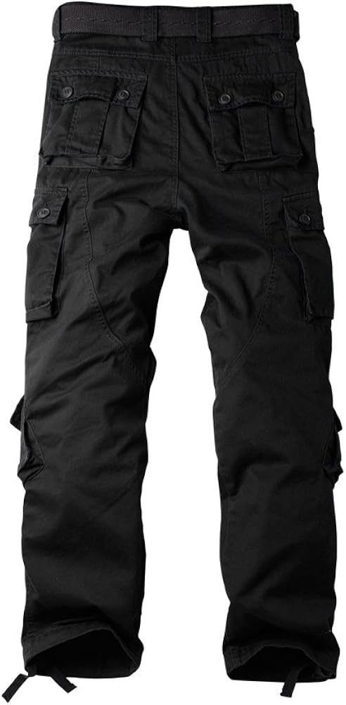 OCHENTA Men's Casual Military Cargo Pants, 8 Pockets Work Combat Outdoor Trousers at  Men’s Clothing store