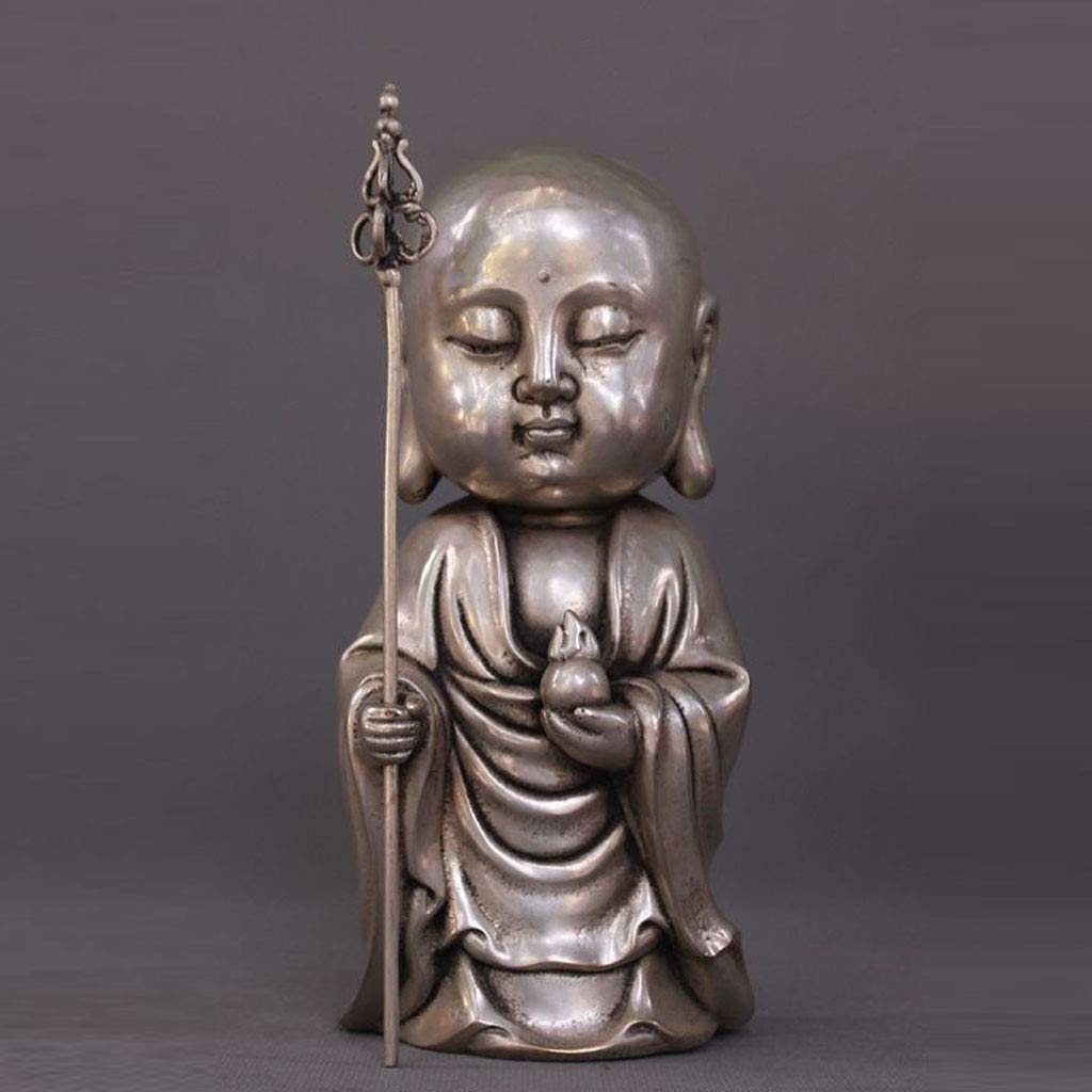 DNSJB Tibet Tibetan Buddhism Temple Silver Jizo Ksitigarbha Bodhisattva Buddha Statue