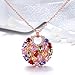 WOSTU Thanksgiving Gifts for Women Rose Gold Plated Multi-color Crystal Pendant Necklace Wife Necklace