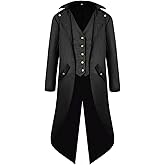 SIAEAMRG Renaissance Steampunk Tailcoat Halloween Costumes for Men, Retro Pirate Victorian Gothic Medieval Jacket