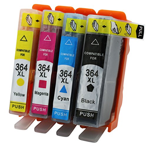 VICTORSTAR@ Compatible Ink Cartridges for HP 364XL 4 Colors Black+Cyan+Yellow+Magenta with Chips