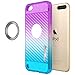 NageBee iPod Touch 7 Case, iPod Touch 5/6 Case with Tempered Glass Screen Protector, Frost Clear [Carbon Fiber] Ultra Slim Soft TPU Cover Case for iPod Touch 7th/6th/5th Generation -Purple/Blue