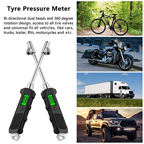 Fly5D Digital Tire Pressure Gauges (0-230 PSI) 4 Setting with Backlight LCD and Flashlight Dual Head RV Heavy Duty Monitoring System Made for Car Truck Motorcycle RV Bike - Thumbnail 4