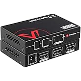 4K@60Hz/1080p@120Hz HDMI 2.0 Splitter 1 in 2 Out, Auto Downscaler with HDR10 &3D, 18Gbps Zero Latency, AV Access Gaming Split