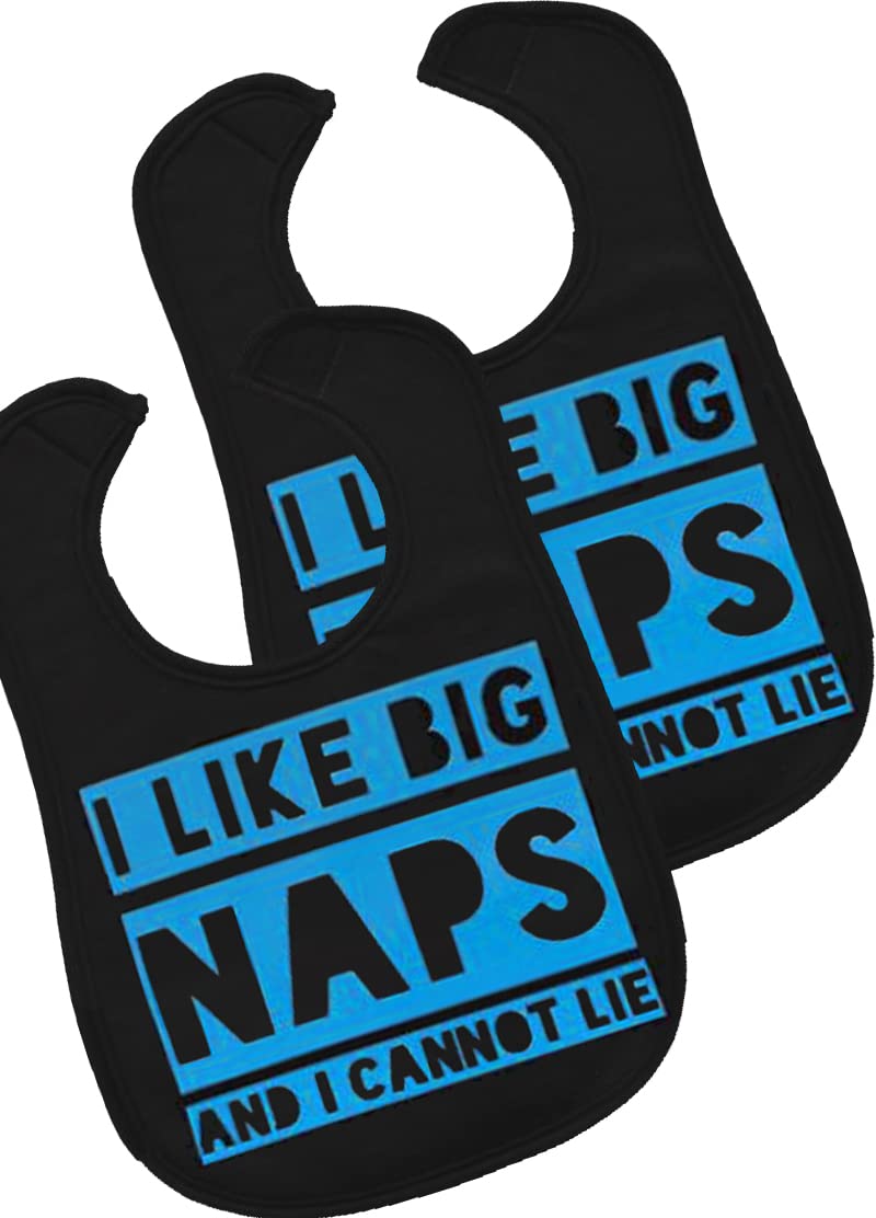 Baby Moo's 2 x AWARD WINNING Funny Baby Bibs/Hip Hop Feeding Bib Boy or Girl | I Like Big Naps And I Cannot Lie | New Baby Shower Gifts Unisex Neutral or Twin Baby Gifts |[0-3 Years] (Pack of 2)