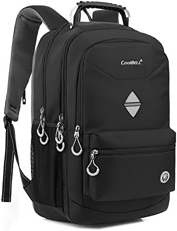 18.4 Inch Nylon Laptop Backpack Computer Notebook School Travel Bag Black HOP