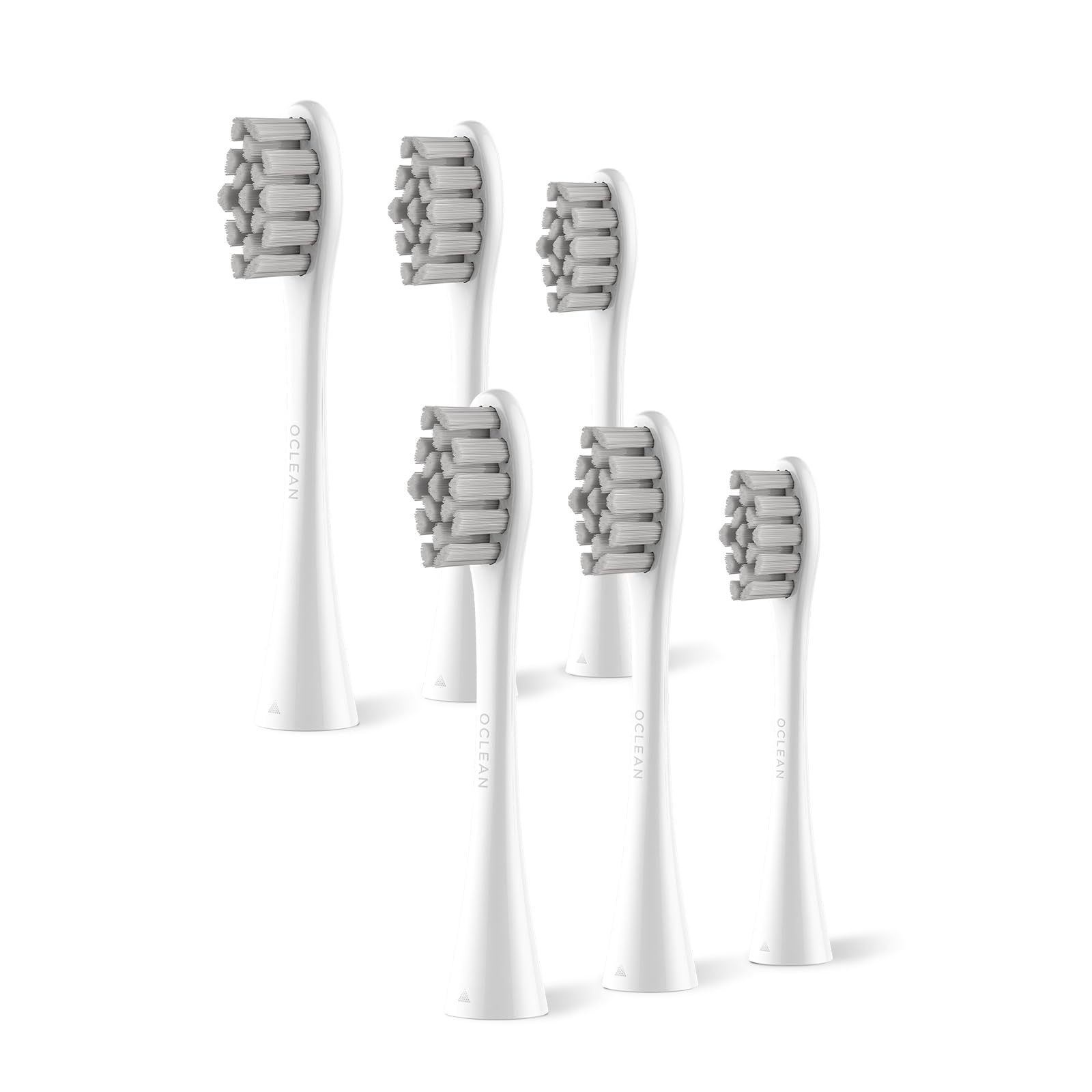 Oclean Toothbrush Standard Clean Brush Head Replacements, Compatible with All Oclean Electric Handles, FDA Approved (6 Pack) – White