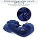Andake Foldable Neck Pillow, Quick Inflating Deflating Comfortable Portable with Detachable Pillowcase (Gray/Blue, Mouth Blowing/Push-Button Blowing) (Mouth Blowing Blue)