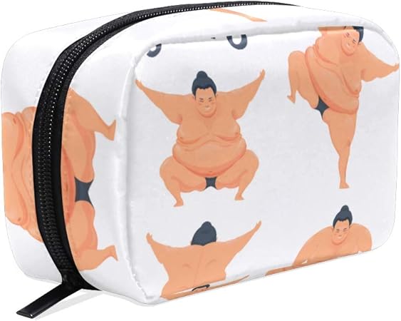 Amazon Eilanna 化粧ポーチ機能的 面白い相撲取りベクトル漫画イラスト 化粧品 たっぷり 収納 ポーチ おしゃれ コスメケースコスメポーチ 化粧品 収納ポーチ レディース ファッション柄 Eilanna 化粧ポーチ 通販
