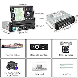 Podofo Single Din Car Stereo with Apple Carplay and