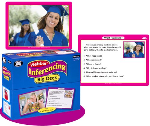 Super Duper Publications Inferencing Big Deck Photo Flash Cards Educational Learning Resource for Children