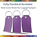 Shacke Large Luggage Tags (2pcs) with Privacy Cover and Steel Loops (Purple)