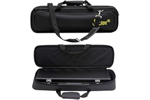 AZURAOKEY 16/17 Hole Flute Case Carrying Bag Waterproof Storage Bag Anti Shake Plush Lining for Woodwind Musical Instrument