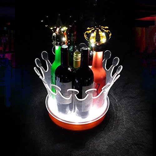 XIEYE Ice bucket,Acrylic Small Ice Bucket LED Crown Shape Glowing For Bar,10.63 * 10.63 inches, blue