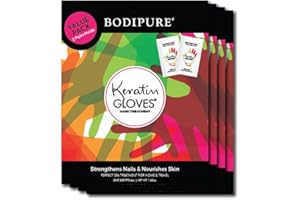BODIPURE 4 Pack Keratin Gloves Double Value for Nourishing, Soothing and Repairing Dry Hands – Moisturizing Gloves Therapy for Dry, Cracked Aging Hands for Women Men (8 Hand Gloves Pairs)