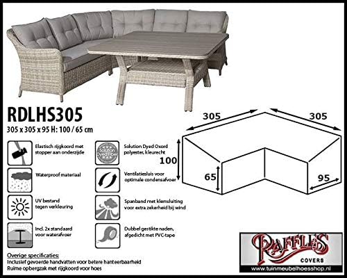 RDLHS305 Cover for L-Shaped dining sofa 305 x 305 x 95, H: 100 / 65 cm Protection cover a garden corner sofa, cover for dining corner sofa, Cover for L-shaped dining sofa