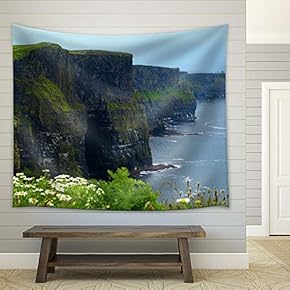 Cliffs and The Sea - Fabric Tapestry, Home Decor - 51x60 inches