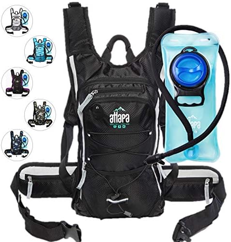 Atlapa Sports Lightweight Hydration Backpack 2L TPU Leak Proof Water Bladder Insulated Pocket Cold Storage Padded Shoulder Adjustable Straps Daypack for Hiking Skiing Running Cycling