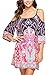 Anatoky Womens Cold Shoulder Spaghetti Strap Tribal Printed Summer Shift Dress