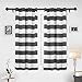Deconovo Gray Striped Blackout Window Curtains Thermal Insulated Grey and Greyish White Striped Curtains Tie Up Curtains for Bedroom 46W X 63L Gray 2 Panels