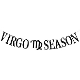 Virgo Season Banner, Happy Birthday Virgo Bunting Sign in Augest/September, Big Virgo Energy, 12 Zodiac Constellation Theme Birthday Party Decoration Supplies, Black Glitter