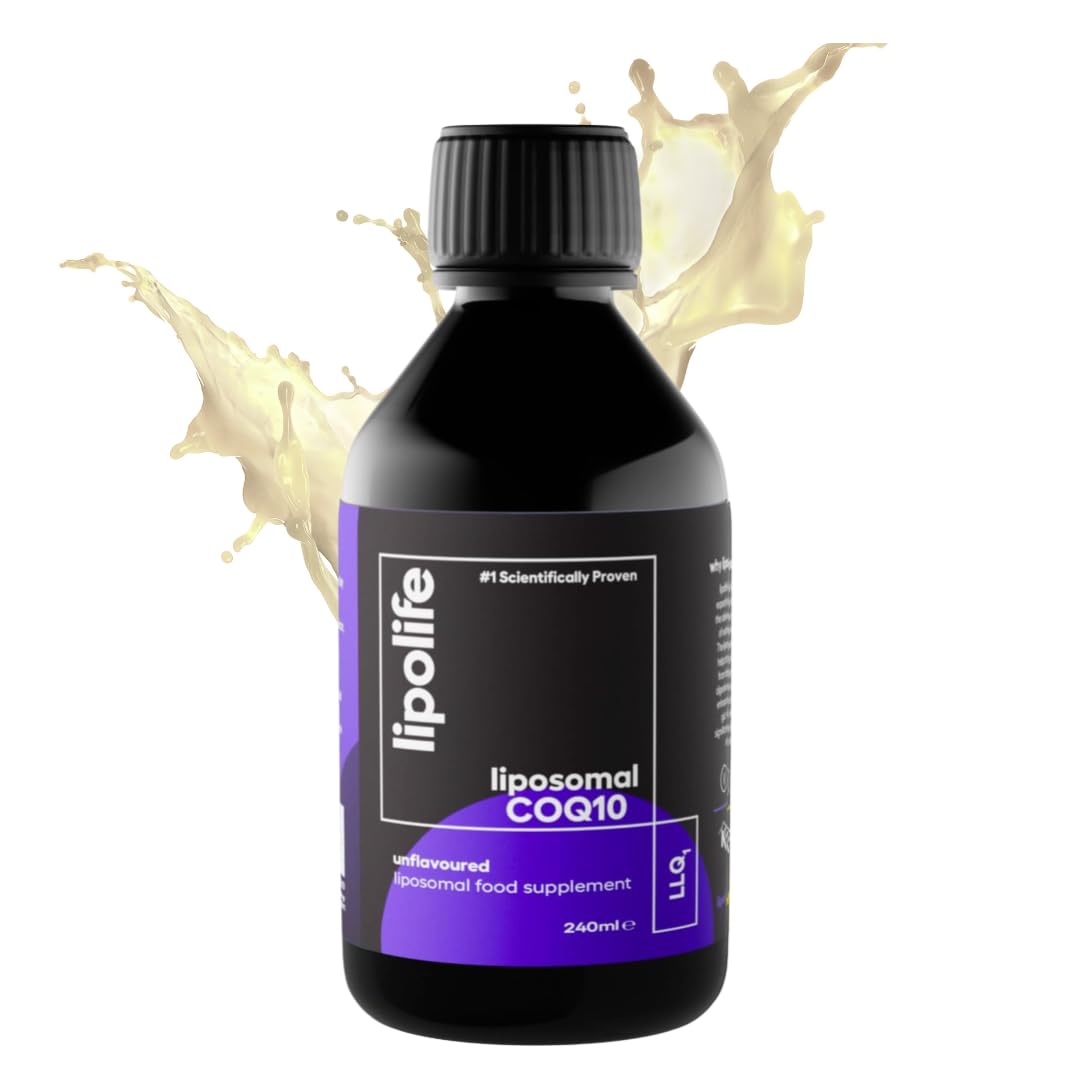 lipolife liposomal COQ10/ Co-Enzyme Q10 (Ubiquinone) | LLQ1| Superior Absorption | 240ml/48 Servings | Advanced Liposomal Encapsulation Technology | Made in the UK | Advanced Nutrient delivery