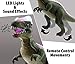 Mozlly Value Pack Set of 2 T-Rex (Green & Brown) Remote Control Dinosaur -Electronic Toy Walking Roaring Robot Dino Lights Up w/ Sound Discovery Learning Action Figure Size: 18.5 x 8 x 5.5 inches