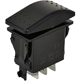XYZIL 6 Pin ON-Off-ON Rocker Switch VLD2S00B-AZC00-000 DPDT 20A 12V DC