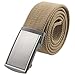 moonsix Canvas Web Belts for Men,Solid Color Casual Military Style Belt,Khaki