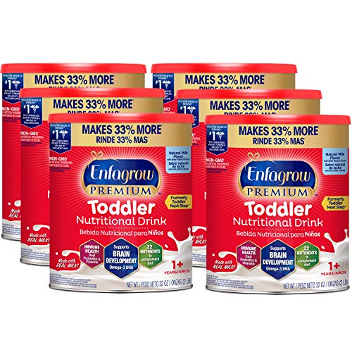 Enfagrow Omega 3 DHA Prebiotics Non-GMO (Former Toddler Next Step) Nutritional Drink Natural Milk Flavor Powder Pack of 6 32 oz. Cans & Natural Milk Flavor Ready to Feed Liquid 8 fl. oz. (24 bottles) - Thumbnail 6