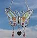 KY&BOSAM Gifts for Grandma Butterfly Suncatcher with Pressed Flower Wings and a Silver Grandma Heart Charm - Stain Glass Panels Grandma Gifts Wind Chime - Mothers Day Birthday Christmas