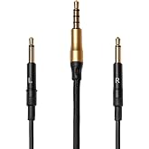 MEZE AUDIO | 3m Cable for 99 Classics Walnut Gold | 3.5mm Male to Dual TS Mono 3.5mm Male Connector Plug | Kevlar Reinforced Fabric | Oxygen-Free Copper