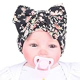 Sunward(TM) Newborn Baby Flower Bowknot Hospital Hat (1515cm/, Black)