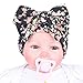 Sunward(TM) Newborn Baby Flower Bowknot Hospital Hat (1515cm/, Black)