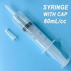 4 Pack 60mL Large Syringe for Liquid with Tip
