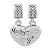 LilyJewelry Heart Love Mom Mother Son Charm Puzzle Dangle Beads For Snake Chain Bracelet