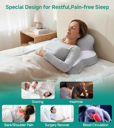 Bed Wedge Pillow for Headboard, 2026 Upgraded 2nd-Gen 10 Inch Memory Foam Wedges for Sleeping Apnea, Acid Reflux, Snoring & Back Pain Relief, Cervical Neck Pillows, Ergonomic Pillow for Couch or Floor
