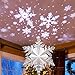 MAOYUE Christmas Tree Topper Lighted with Silver Snowflake Projector, Sliver Snow Tree Topper for Christmas Tree Decorations
