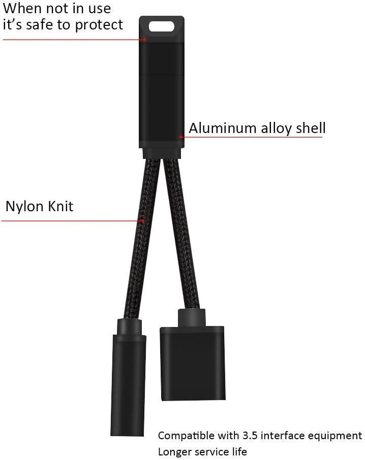 2 in 1 USB C to 3.5mm Audio Adapter, Aggice Type C Charge to 3.5mm Audio Jack Headphone Adapter Coverter for Motorola Moto Z, Huawei Mate 10 PRO, Smartisan Pro
