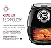 Chefman 3.6 Quart Air Fryer Oven with Space Saving Flat Basket, Oil Free Hot Airfryer w/ 60 Minute Timer & Auto Shut Off, Dishwasher Safe Parts, BPA-Free, Black