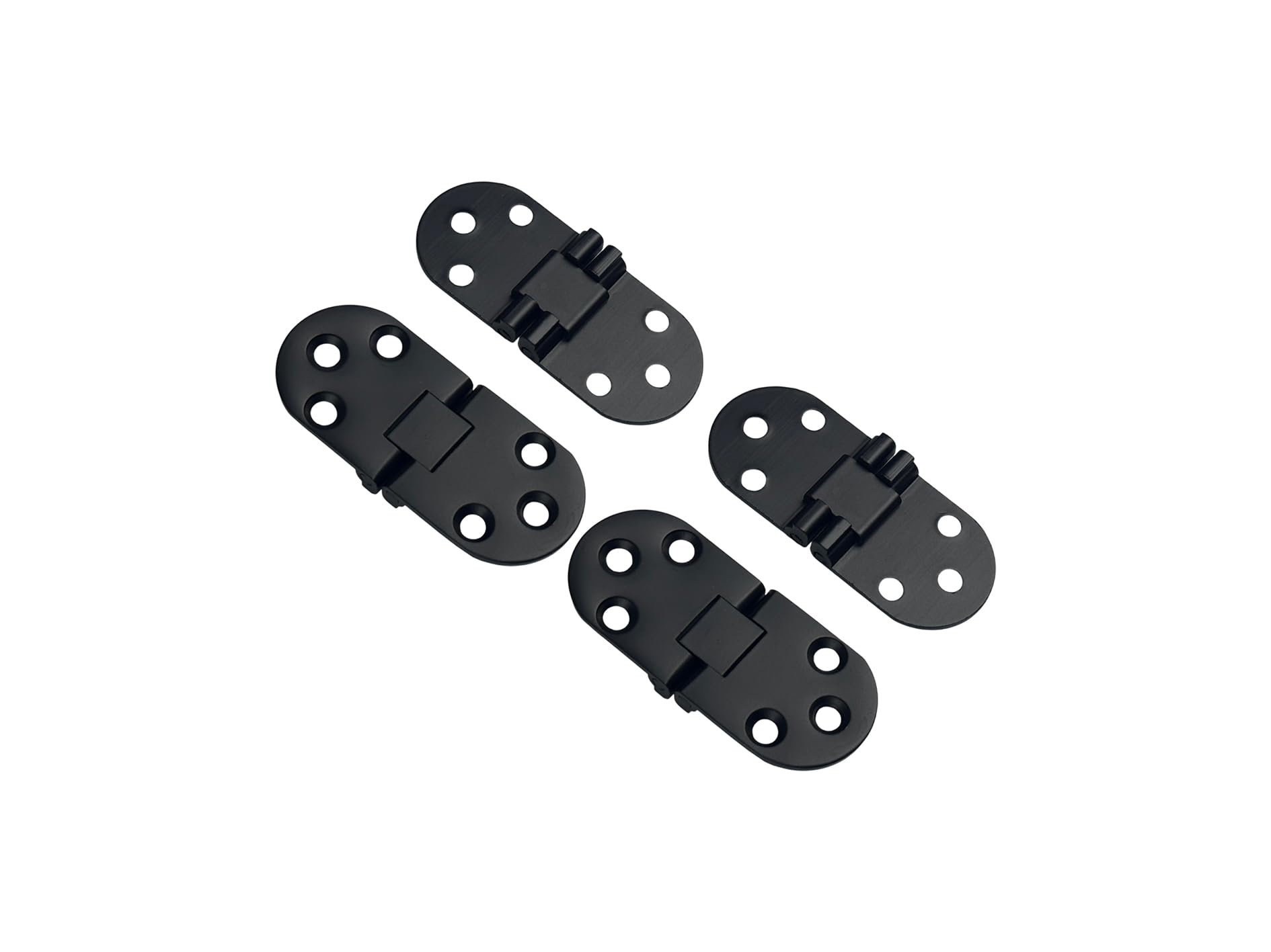QCAA Solid Brass Table Folding Flip Top Hinge, 2-3/4"x1-3/16, Matte Black, 4 Pack, Made in Taiwan